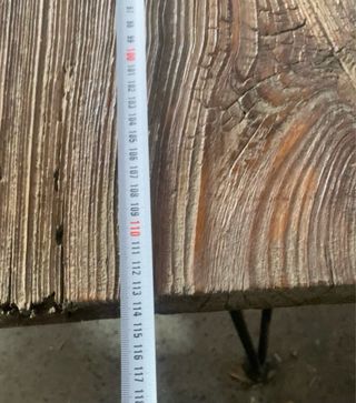 Mesa rústica madera y metal restaurada