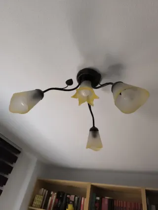 Lámpara de techo con tulipas de cristal