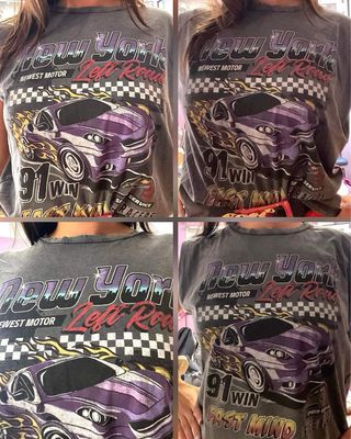 Camiseta gris con estampado.