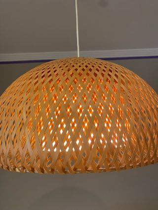 Lámpara colgante fibra natural tejida