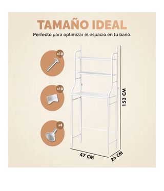 Estantería para lavadora blanca