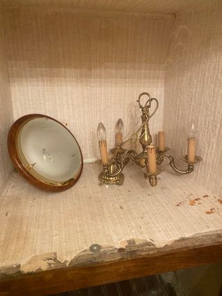 Lámparas araña vintage doradas