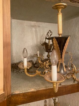 Lámparas araña vintage doradas