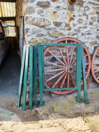 Puerta de hierro verde