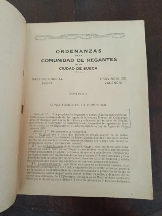 Ordenanzas y Reglamentos de Riegos de Sueca