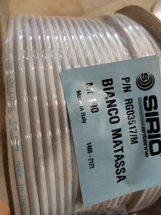 Rollo Cable coaxial Sirio RF100 Blanco 100m baja p