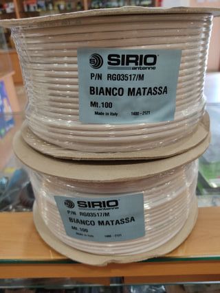 Rollo Cable coaxial Sirio RF100 Blanco 100m baja p
