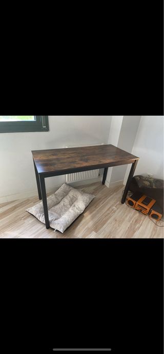 Escritorio VASAGLE Madera y Metal Marrón