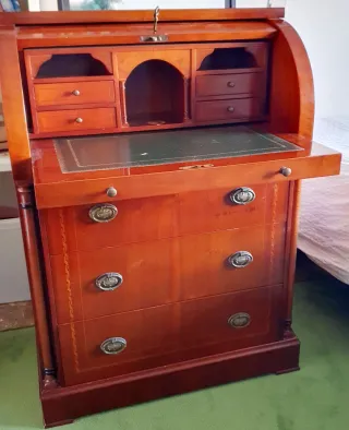 Escritorio bureau secreter madera nogal