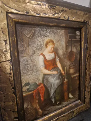 Dipinto Basso con cornice dorata