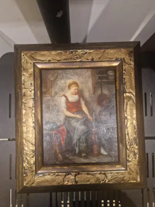 Dipinto Basso con cornice dorata