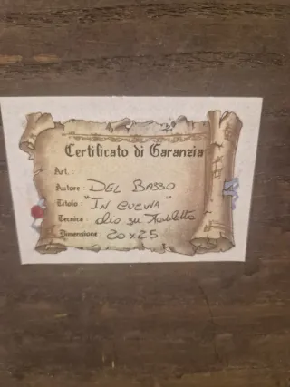 Dipinto Basso con cornice dorata