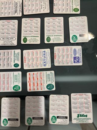 Lote 61 calendarios de mano de perros