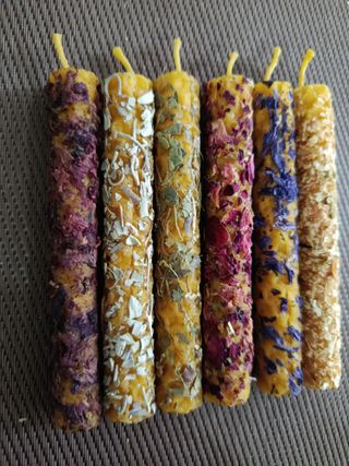 Lote Velas Cera Abeja Ritualizadas