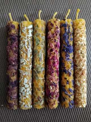 Lote Velas Cera Abeja Ritualizadas
