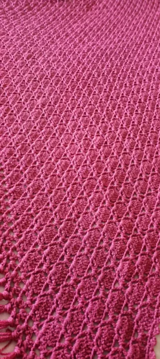 Mantón de Baturra rosa con flecos