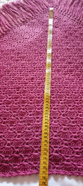 Mantón de Baturra rosa con flecos