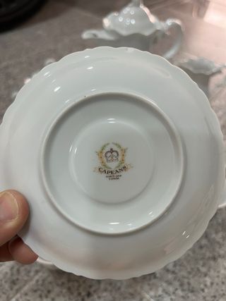 Juego de té de porcelana blanco