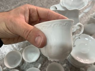 Juego de té de porcelana blanco