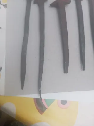 6 clavos de forja antiguos de metal