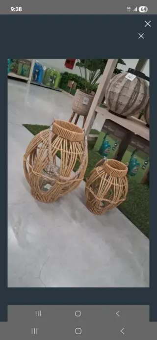 2 faroles de mimbre x 20€