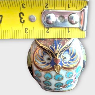3 Gufi CLOISONNÉ OWL vintage 70s  arte cinese
