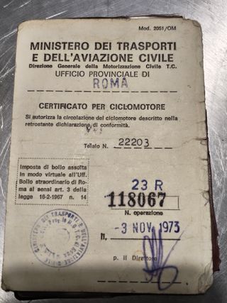 Malanca Tigrotto 1973 con documenti