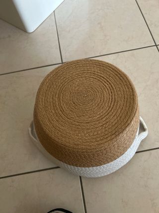 Cesto decorativo in juta e tessuto