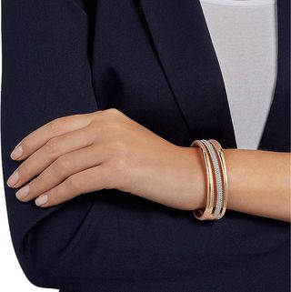 Brazalete Swarovski Bañado en Oro