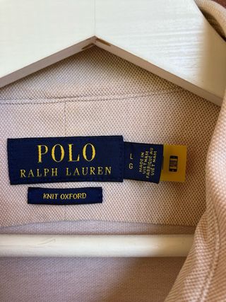 Polo Ralph Lauren Camisa Punto Oxford Beige