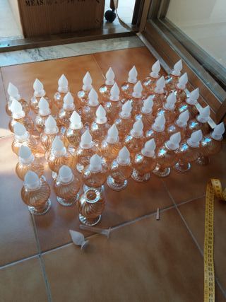 Set 40 bomboniere in vetro bianco e arancio €6/pz