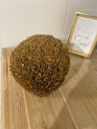 Maceta Adorno Madera y Paja