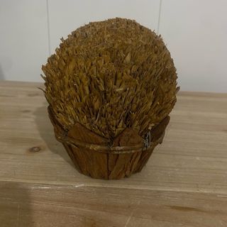 Maceta Adorno Madera y Paja