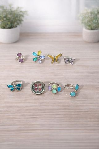Anillos Ajustables Multicolor y Morado