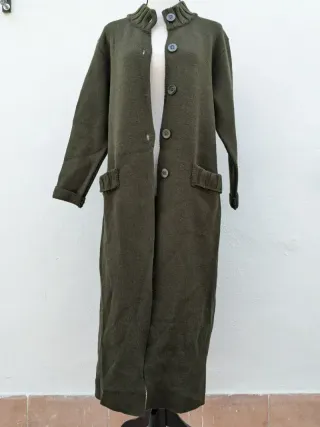 Cappotto vintage 2000s  L lana merino verde kaki s