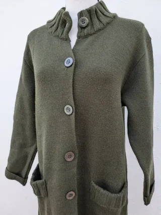 Cappotto vintage 2000s  L lana merino verde kaki s