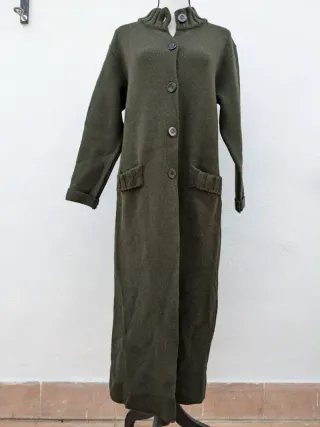 Cappotto vintage 2000s  L lana merino verde kaki s