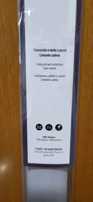 Estor enrollable poliéster gris 105x250 cm