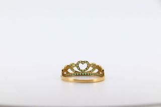 ANILLO PEQUEÑO CORONA CIRCONITAS VERDES.