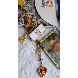 Collana I Love Sicily, con tutti i simboli Sicilia
