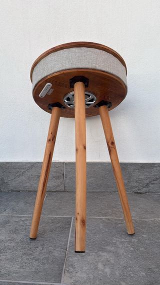 Mesa auxiliar redonda madera y tela