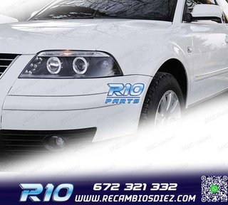 FAROS PARA VOLKSWAGEN VW PASSAT 3BG 00-05 OJOS ANGEL NEGRO