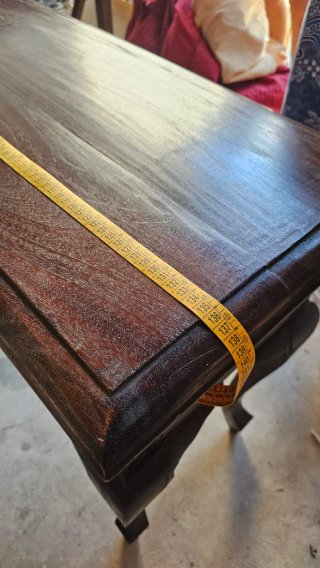 Consola de entrada de madera natural oscura con 6