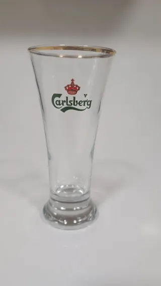 5 Vasos Cerveza Carlsberg Dorados