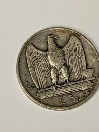Moneta 5 Lire Aquila 1927