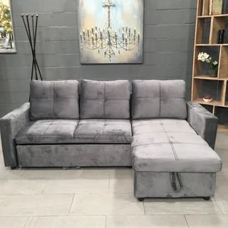 Sofá cama gris 216cm