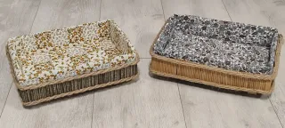 Cajitas decorativas artesanales tela y yute