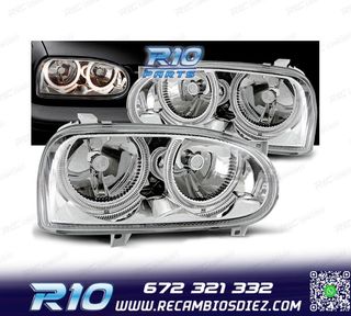 FAROS VOLKSWAGEN VW GOLF 3 OJOS ANGEL FONDO CROMO H7 H7