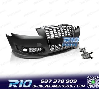 PARAGOLPES DELANTERO AUDI A3 8P 04-08 LOOK S3 + NIEBLAS