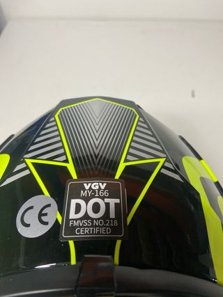 : Casco Motocross Negro y Amarillo